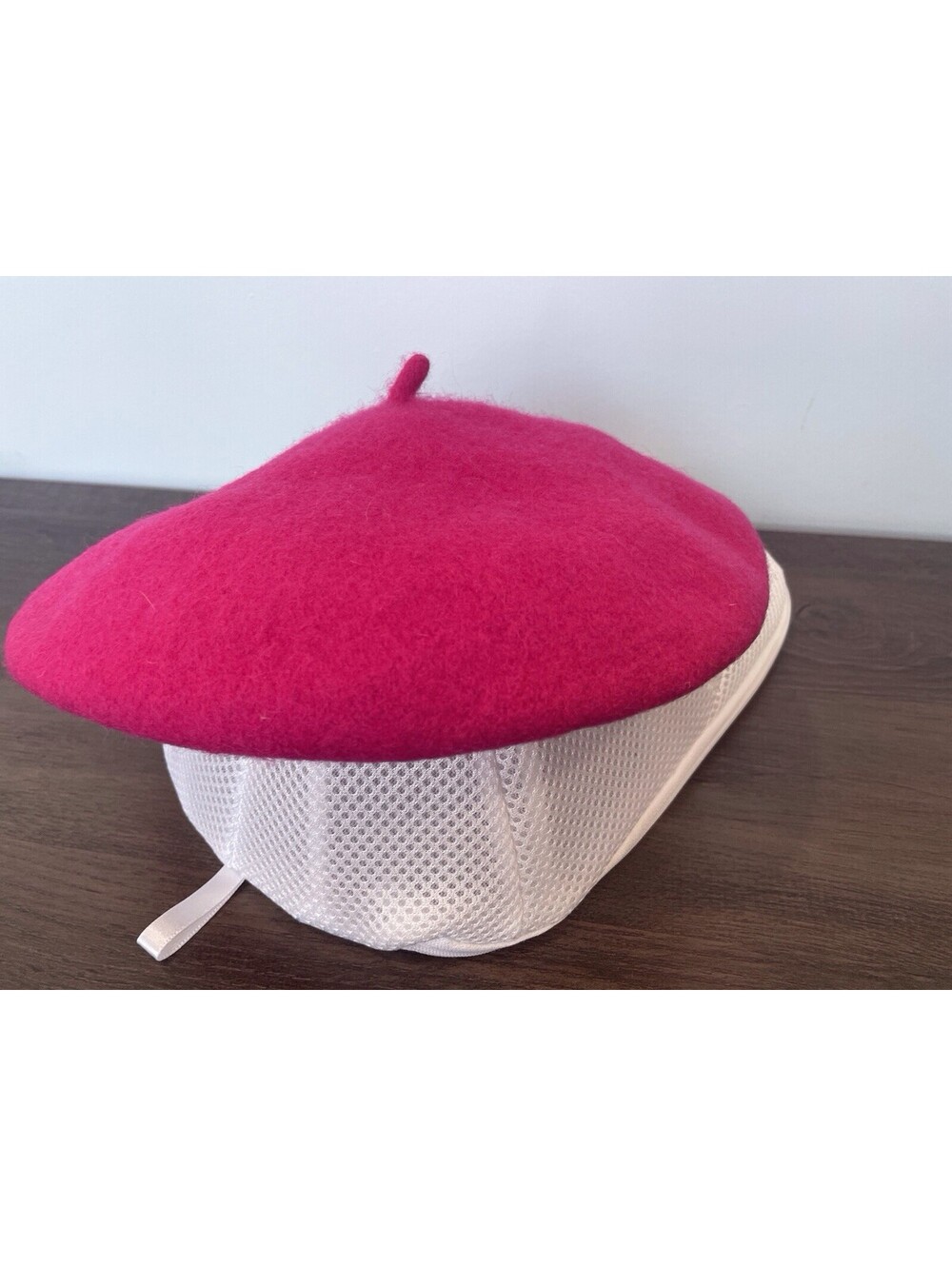 ZARA French Wool Beret Hat Elegant Hot Pink Fucia Size S-M